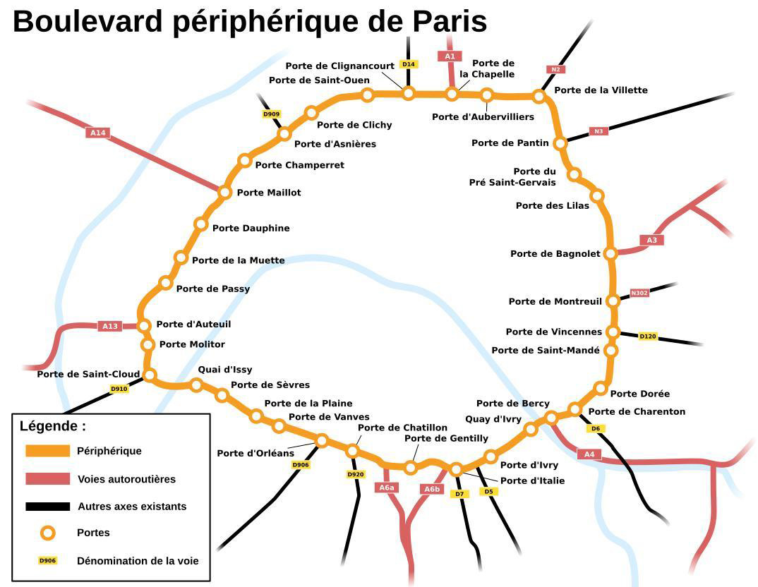 ถนนวงแหวนของปารีส (boulevard Périphérique de paris)